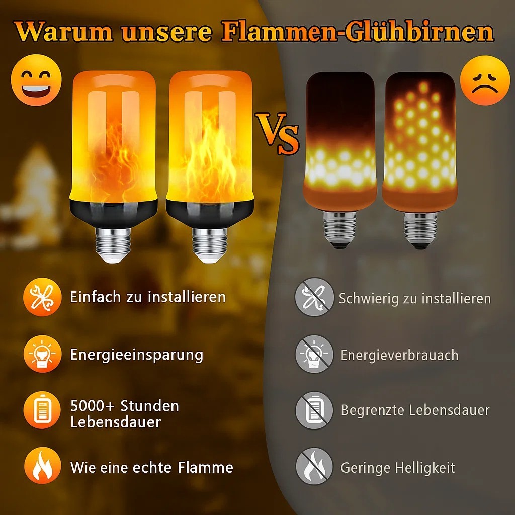 🟨🔥Autumn ambiance decor LED Flame Bulb🎃