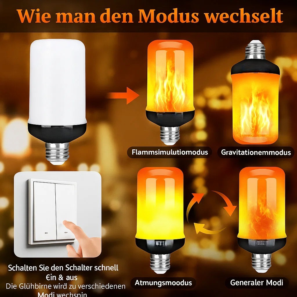 🟨🔥Autumn ambiance decor LED Flame Bulb🎃