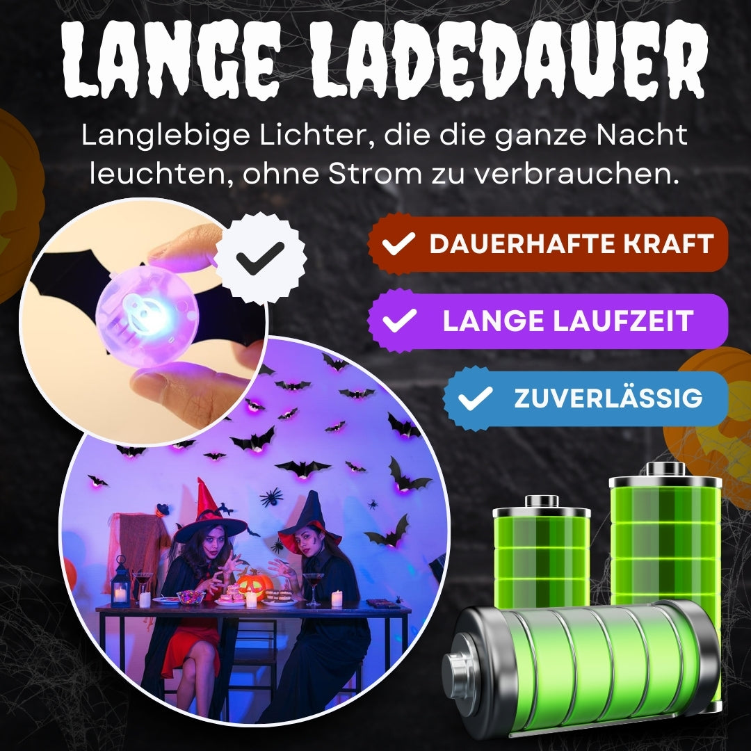 🟨🔥 Letzter Tag 50 % Rabatt 🔥Limitierte Auflage: 30 Stück Halloween 3D-beleuchtete Fledermäuse