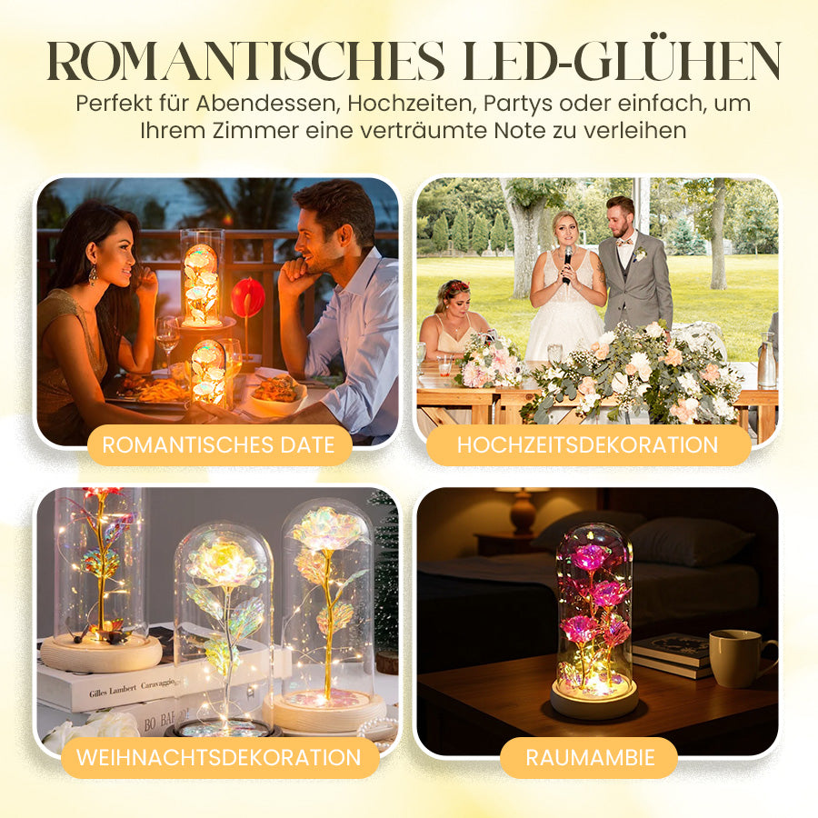 🟨Künstliche Rose aus Goldfolie und konservierte Blume