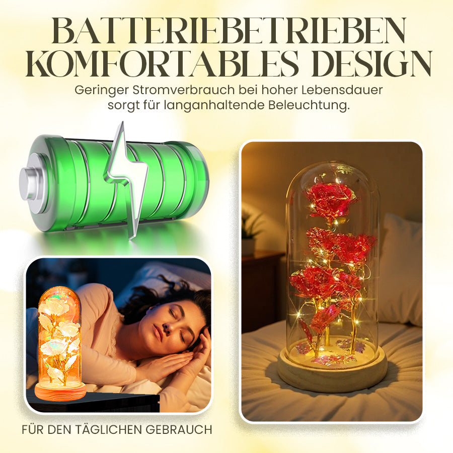 🟨Künstliche Rose aus Goldfolie und konservierte Blume