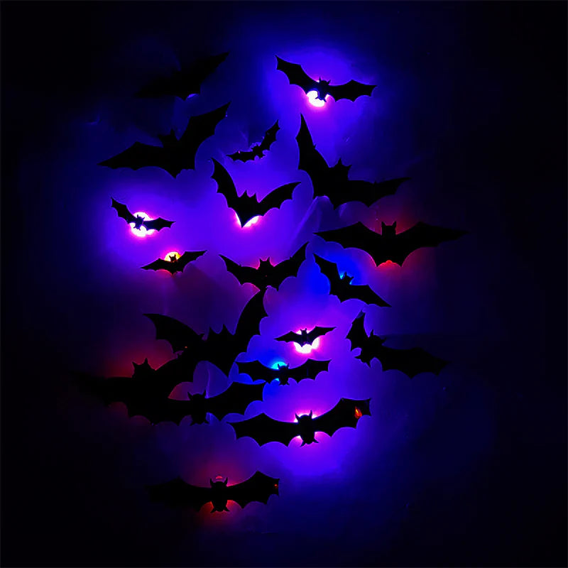 🟨🔥 Letzter Tag 50 % Rabatt 🔥Limitierte Auflage: 30 Stück Halloween 3D-beleuchtete Fledermäuse