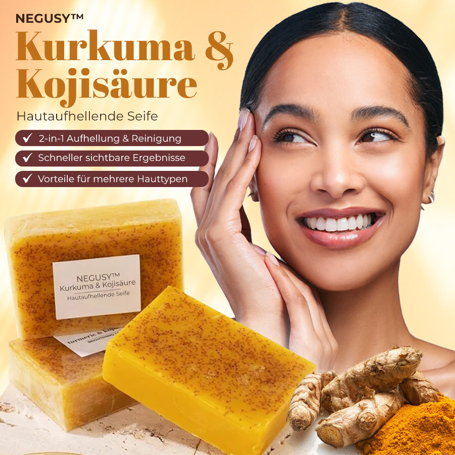 🟨NEGUSY™ Kurkuma & Kojisäure – Hautaufhellende Seife