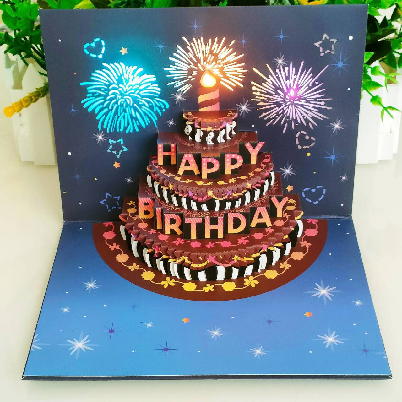 LIGHTS & SOUND Pop up Happy Birthday Card Set🎈