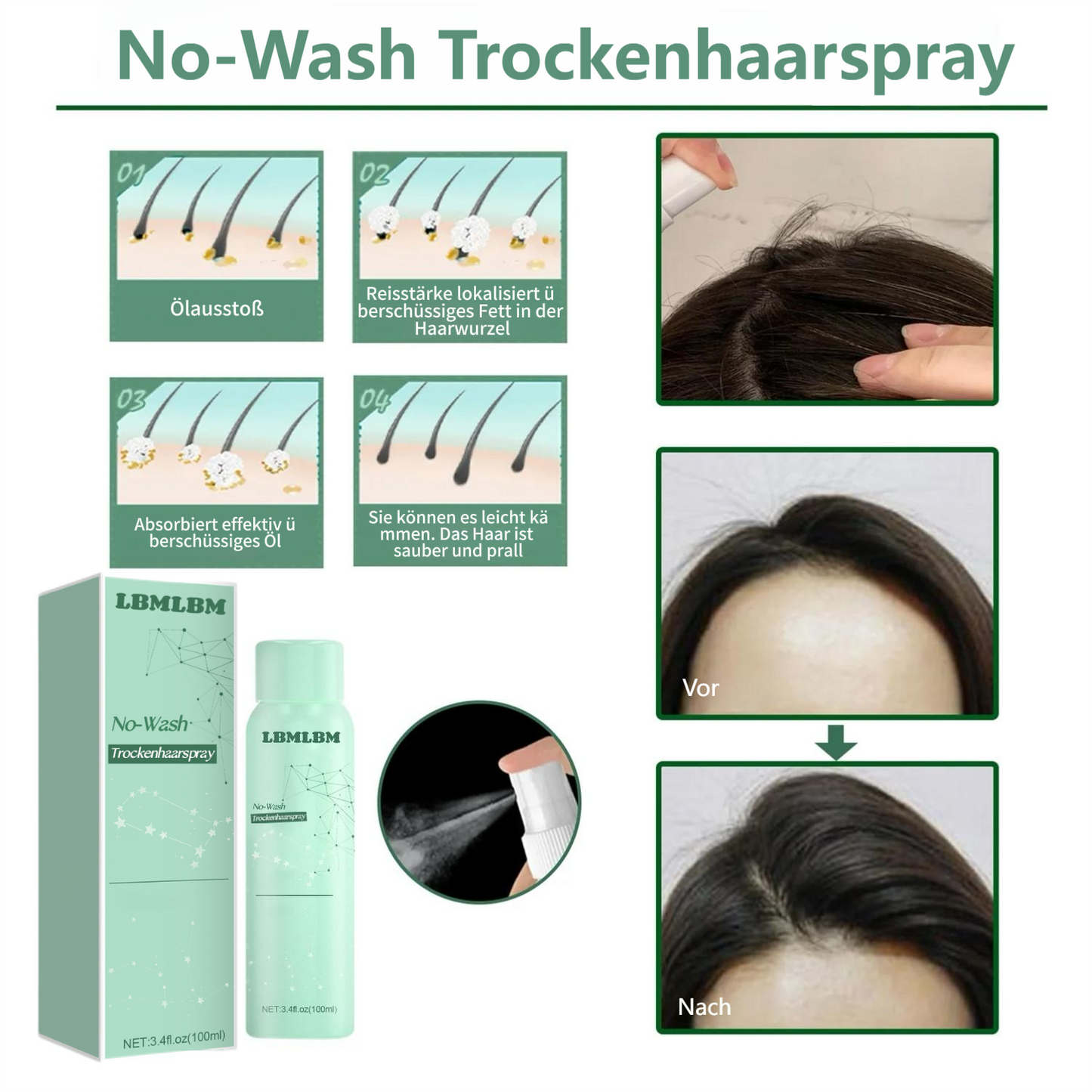 LBMLBM™ No-Wash Trockenhaarspray