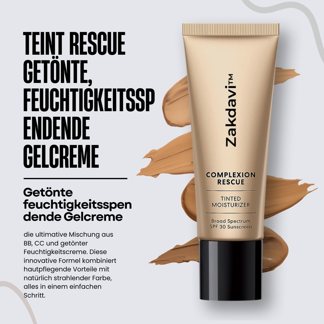 🪐Zakdavi™ Teint-Rescue Getönte Feuchtigkeitsspendende Gel-Creme