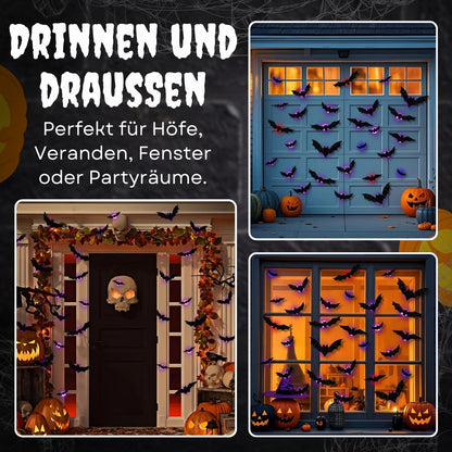 🟨🔥 Letzter Tag 50 % Rabatt 🔥Limitierte Auflage: 30 Stück Halloween 3D-beleuchtete Fledermäuse