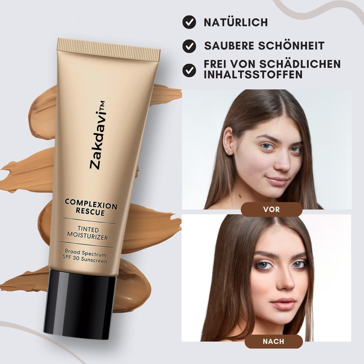 🪐Zakdavi™ Teint-Rescue Getönte Feuchtigkeitsspendende Gel-Creme