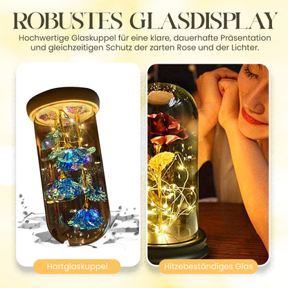 🟨Künstliche Rose aus Goldfolie und konservierte Blume