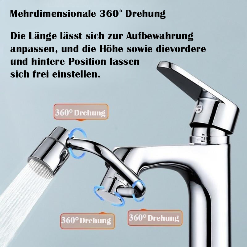 🚰Universelle Waschbeckenarmatur-✨360° drehbarer Wasserhahn-Strahlregler-Verlängerung