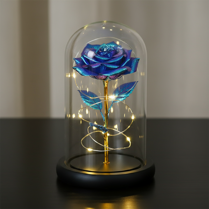 🟨Künstliche Rose aus Goldfolie und konservierte Blume
