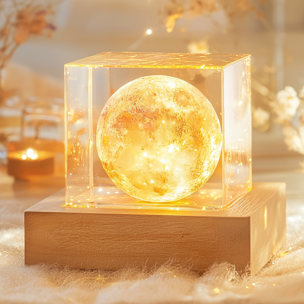 🟩Bezaubernde 3D-Kristalllampe - Leuchtende Oase